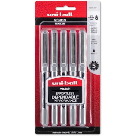 Uni-Ball 0.7 mm Vision Rollerball Pen, 5PK UN462613